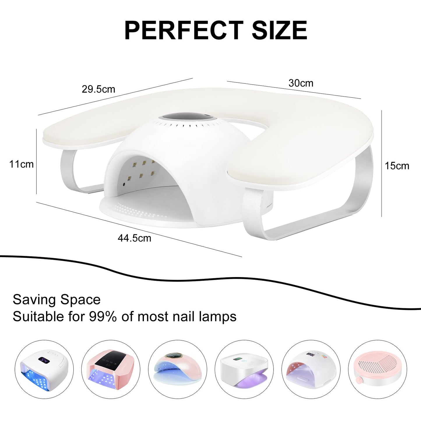 U Shaped Arm Rest for Nails Tech,Cleanable Leather Manicure Nail Hand Rest Stand,Nail Armrest Pillow for Acrylic Nails Salon Tool,Aluminum Alloy Holder,Non-slip Pads