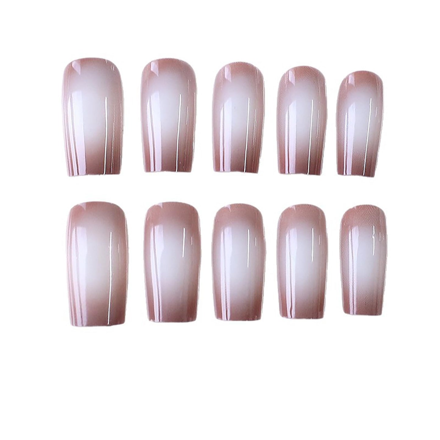 RUOKEXIN Medium Press on Nails Square Fake Nails Brown Ombre False Nails with Designs Fall Nail Press ons Sparkly Acrylic Artificial Nails for Women 24Pcs