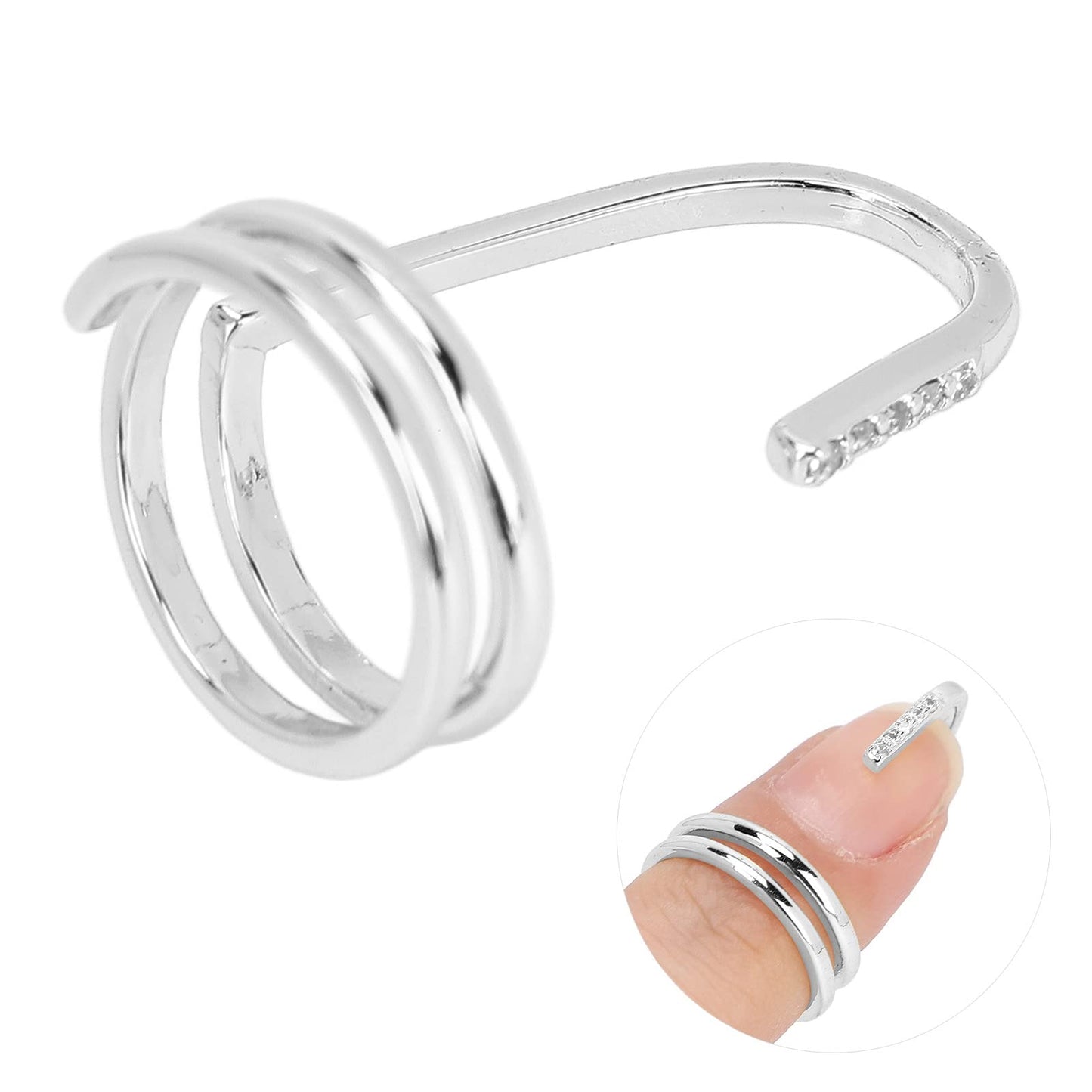 ZAICOLER Electroplated Copper Finger Nail Ring, Plating Jewelry Ring, Decorative for Parties, Weddings & Daily Wear, Ideal for Girlfriends (#2)