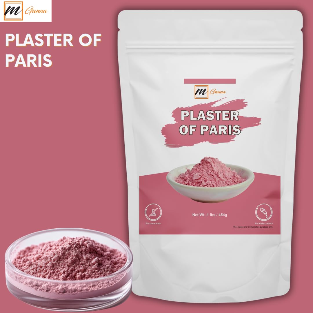 mGanna Pink Plaster of Paris (POP) 908 g / 2 lbs – Thermoherb Beauty Face Mask, Crafting and Mold-Making