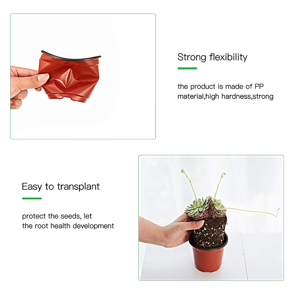 JERIA 100-Pack 4 Inch Plastic Plant Nursery Pots Come with 100 Pcs Plant Labels, Seedling Flower Plant Container and Seed Starting Pots