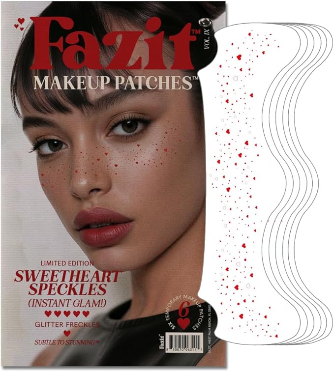 Fazit Makeup Patches - Sweetheart Speckles - Glow Up Make-Up Patches - Cute Glitter Makeup Accessories for Women - Cosmetic Glitter for Face