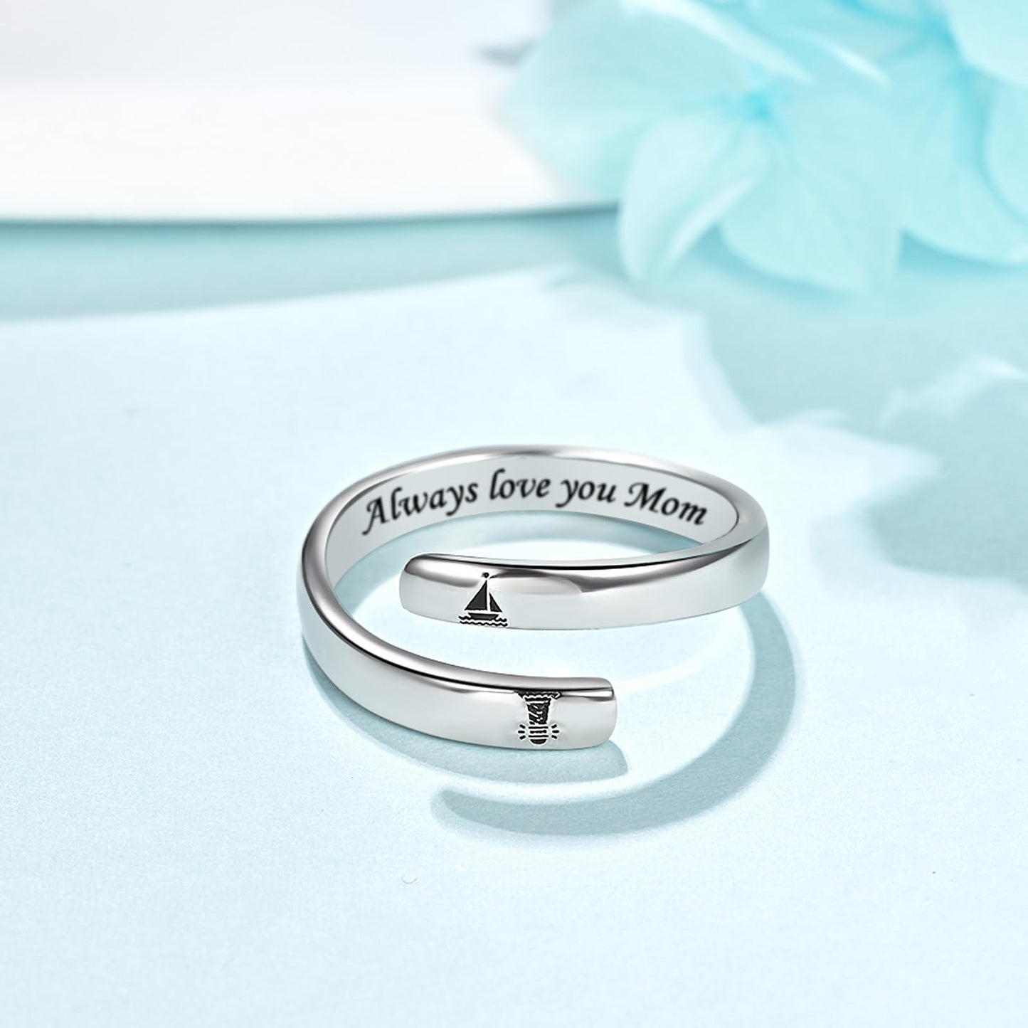 S925 Sterling Silver Inspirational Jewelry Rings Adjustable Ring Personality Encouragement Gift for Teens Women