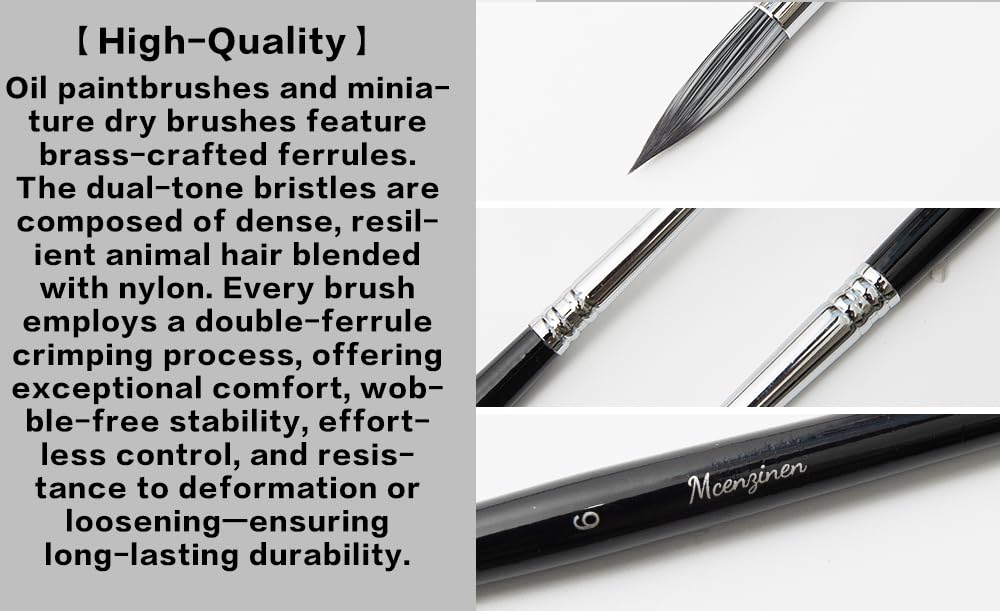 Mcenzinen 20 Pcs Paint Brushes, Professional Acrylic Paint Brush Set Artists Complete Range of Sizes with Palette Knife & Canvas Bag for Acrylic, Oil, Watercolor, Gouache