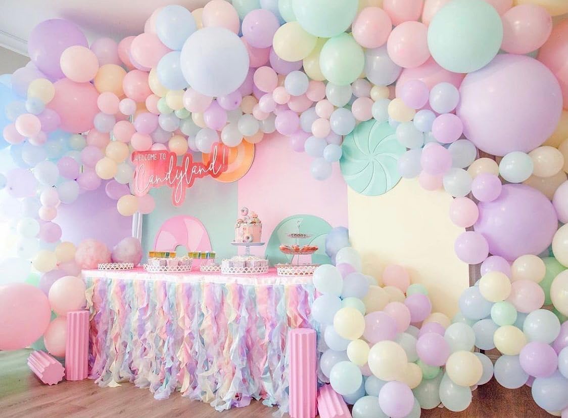 Pastel Rainbow Balloon Arch Kit, 162 Pcs – Macaron Assorted Colorful Latex Balloons for Baby Shower, Wedding, Birthday & Easter Party Decorations
