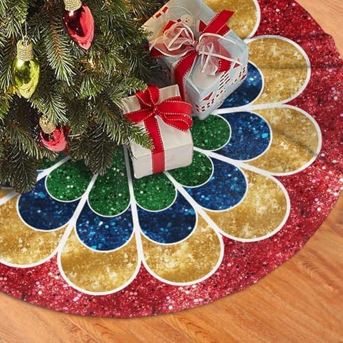 Christmas Tree Skirts Printed Tree Skirt 30" Gorgeous Xmas Holiday Party Ornaments Keepsake Gift