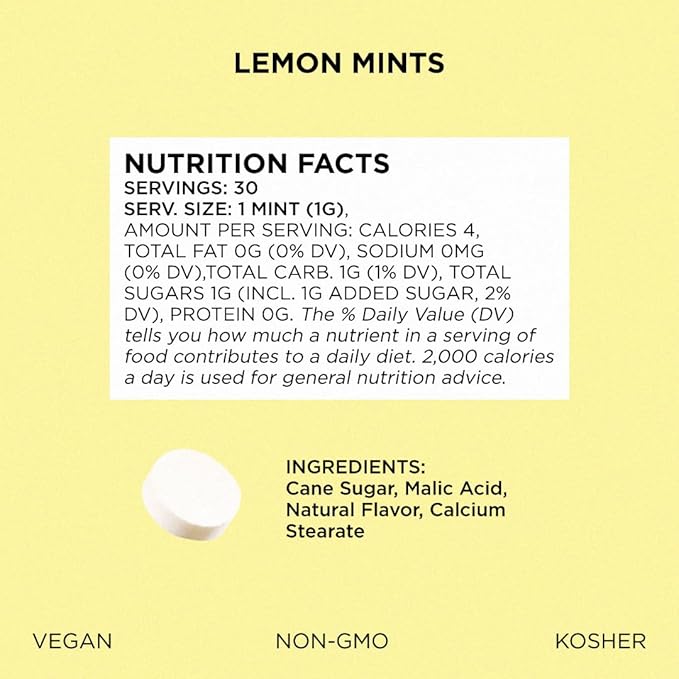 SIMPLY Mints | Peppermint & Lemon Breath Mints Variety Pack | Pack of Six (180 Pieces Total) | Zesty & Refreshing + Aspartame-Free + Vegan + non-GMO