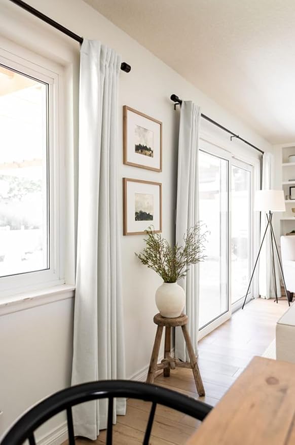 100% Blackout Shield Linen Blackout Curtains for Bedroom 72 Inches Long, Back Tab/Rod Pocket Living Room Drapes, Thermal Insulated Blackout Curtains 2 Panels Set, 50" W x 72" L, Beige