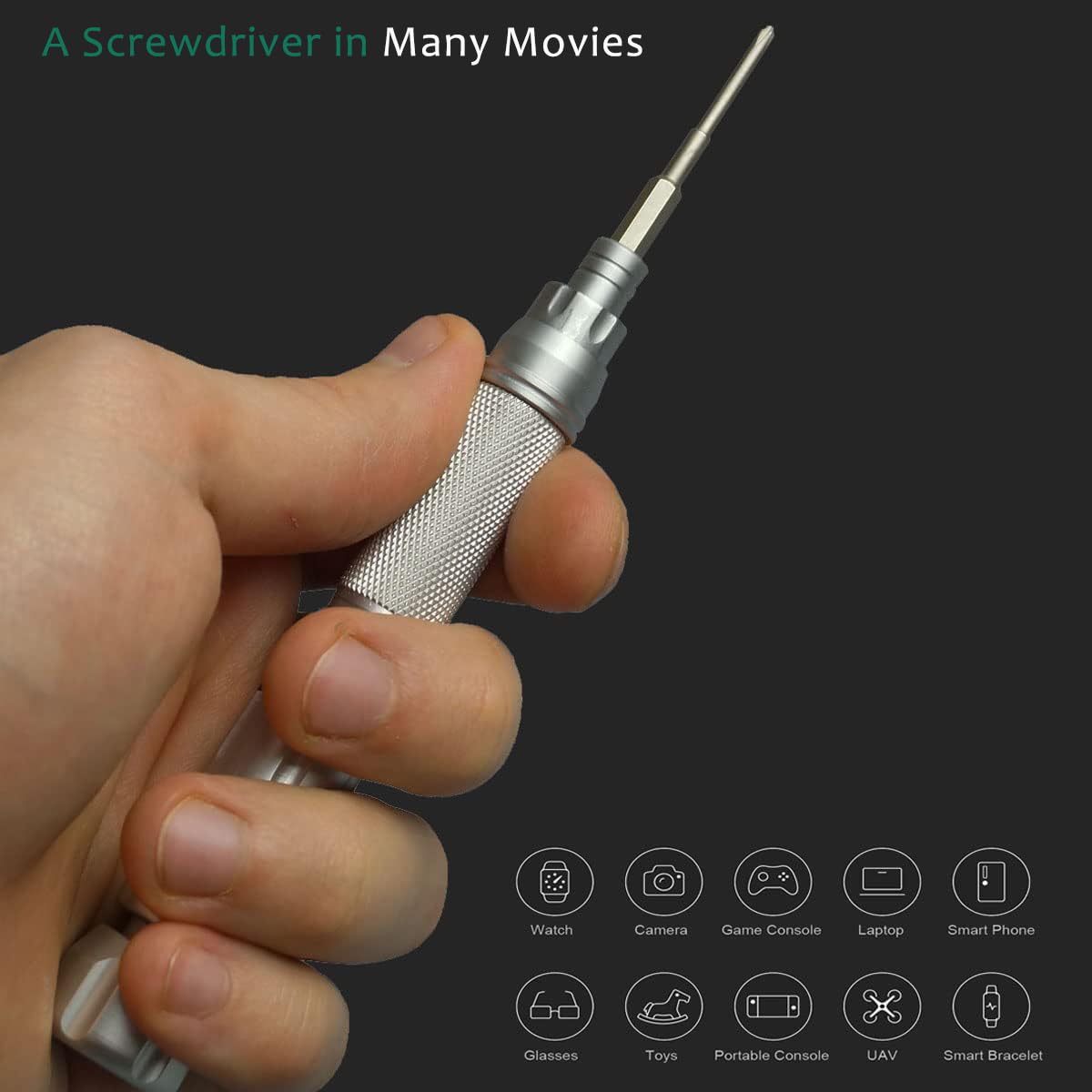 NANCH Small Precision Screwdriver Set for Electronics,22-in-1 Mini Screwdriver Set with 22 S2 Magnetic Screw Driver Bits and Extendable Handle,Multi-bit Tool Kit for Eyeglass Computer Laptop Watch