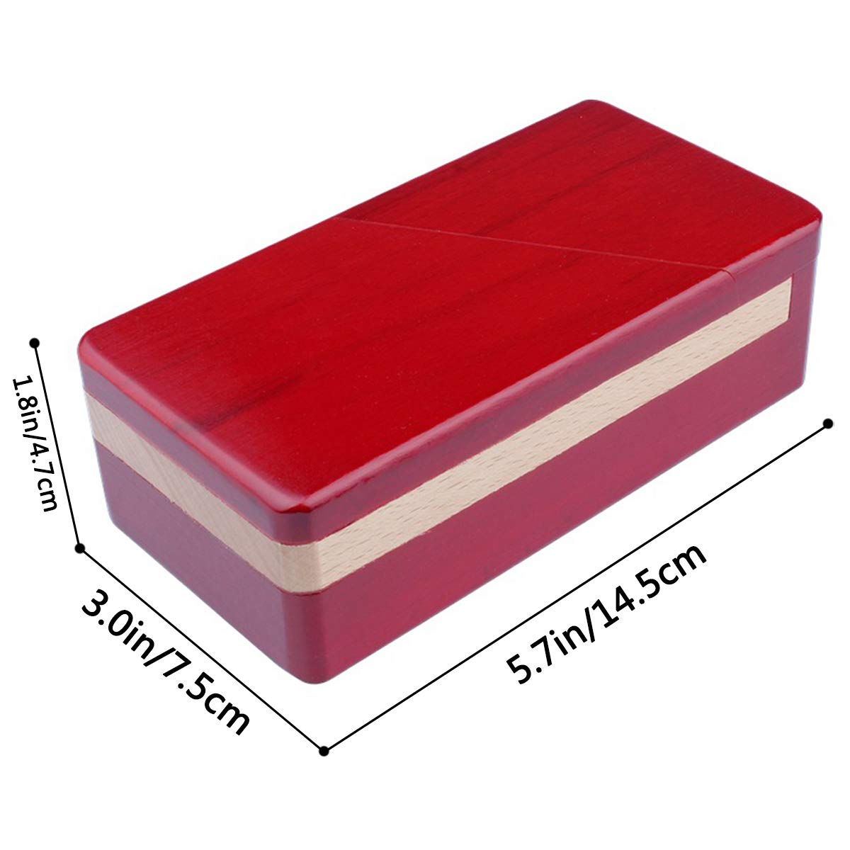 DC-BEAUTIFUL Impossible Puzzle Master Secret Opening Wooden Red Magic Box with Secret Drawer - Mysterious Gift Puzzle