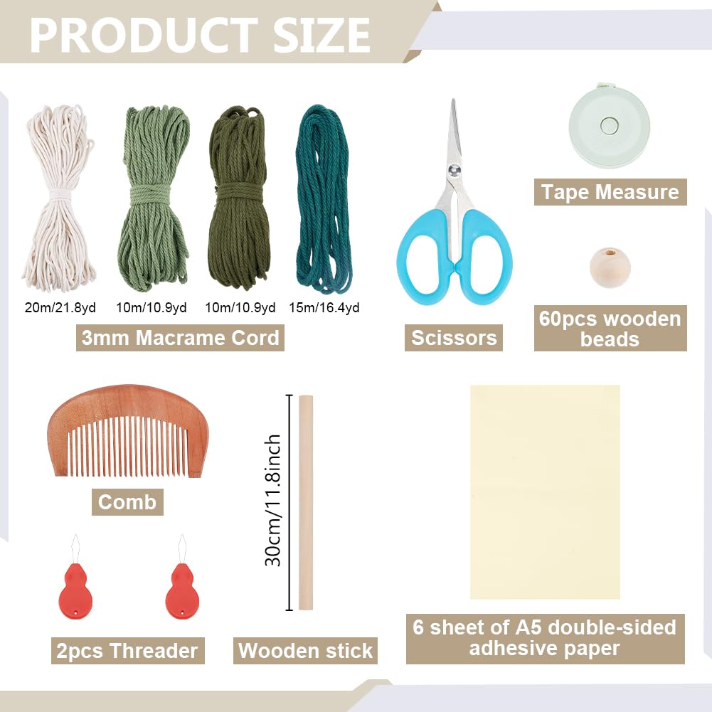ACRNIGHEET Boho Macrame Leaf Kit for Adults Beginners Large DIY Macrame Kit Leaf Tassels Wall Hanging Elegant Wall Decor Bohemian Macrame Projects Handmade Enthusiast Gift