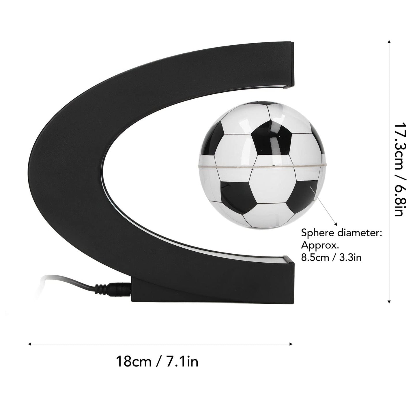 RTLR Magnetic Levitation Soccer Ball 100240V Low Friction Multipurpose Soccer Toy ABS Material with Auxiliary Stick for Kids Birthday Gifts US Plug