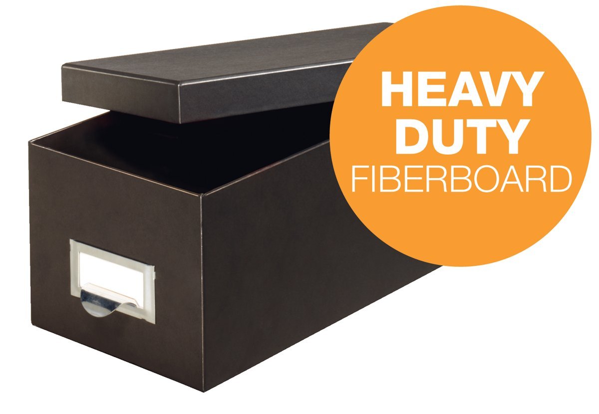 Globe-Weis/Pendaflex Fiberboard Index Card Storage Box, 3 x 5 Inches, Solid Black (3X5BLA)