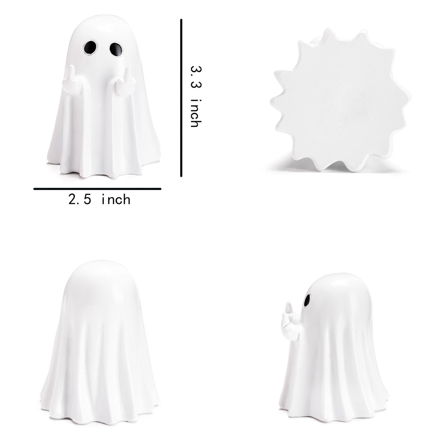 Halloween Ghost Figurine 3pcs Resin Ghost Spooky Statue Set Quirky Gifts Small Figurines for Halloween Party Tabletop Desk Home Decor