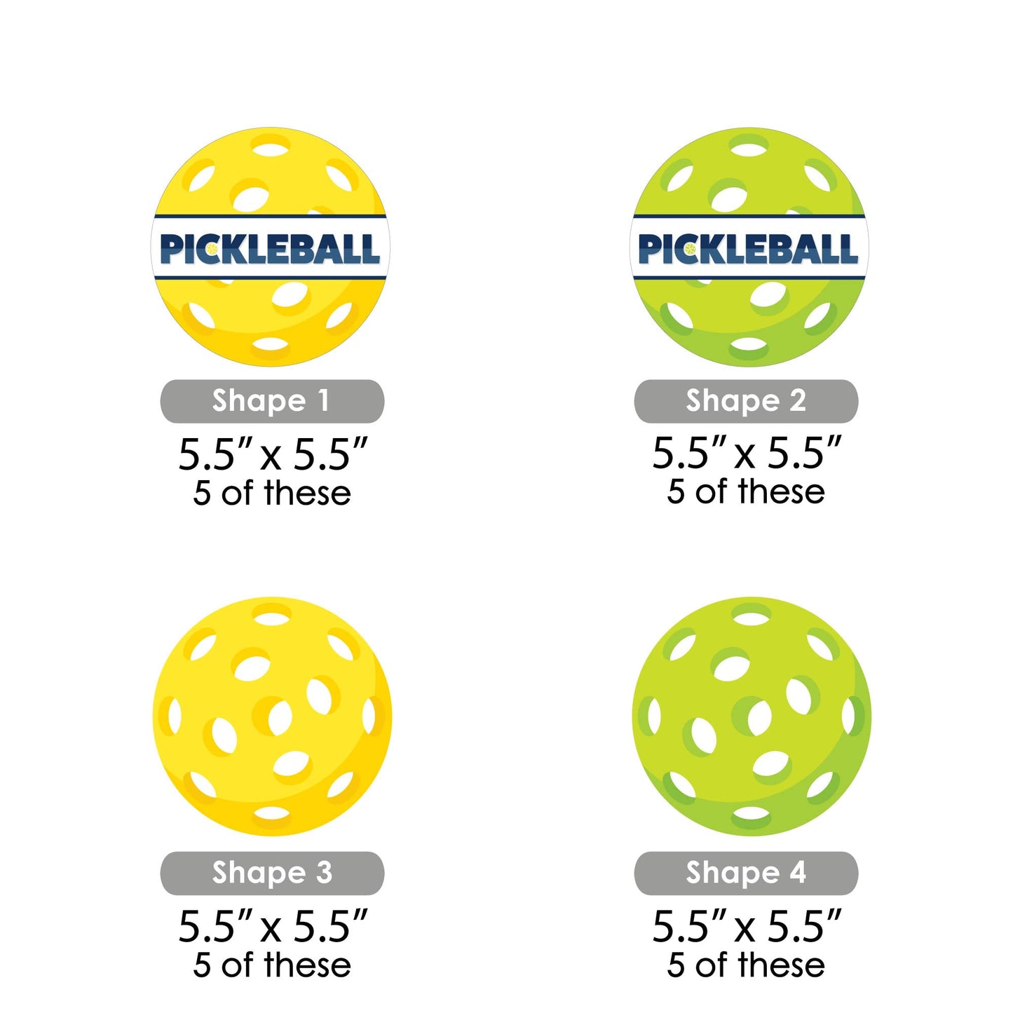 Big Dot of Happiness Let’s Rally - Pickleball - Decorations DIY Birthday or Retirement Party Essentials - Set of 20