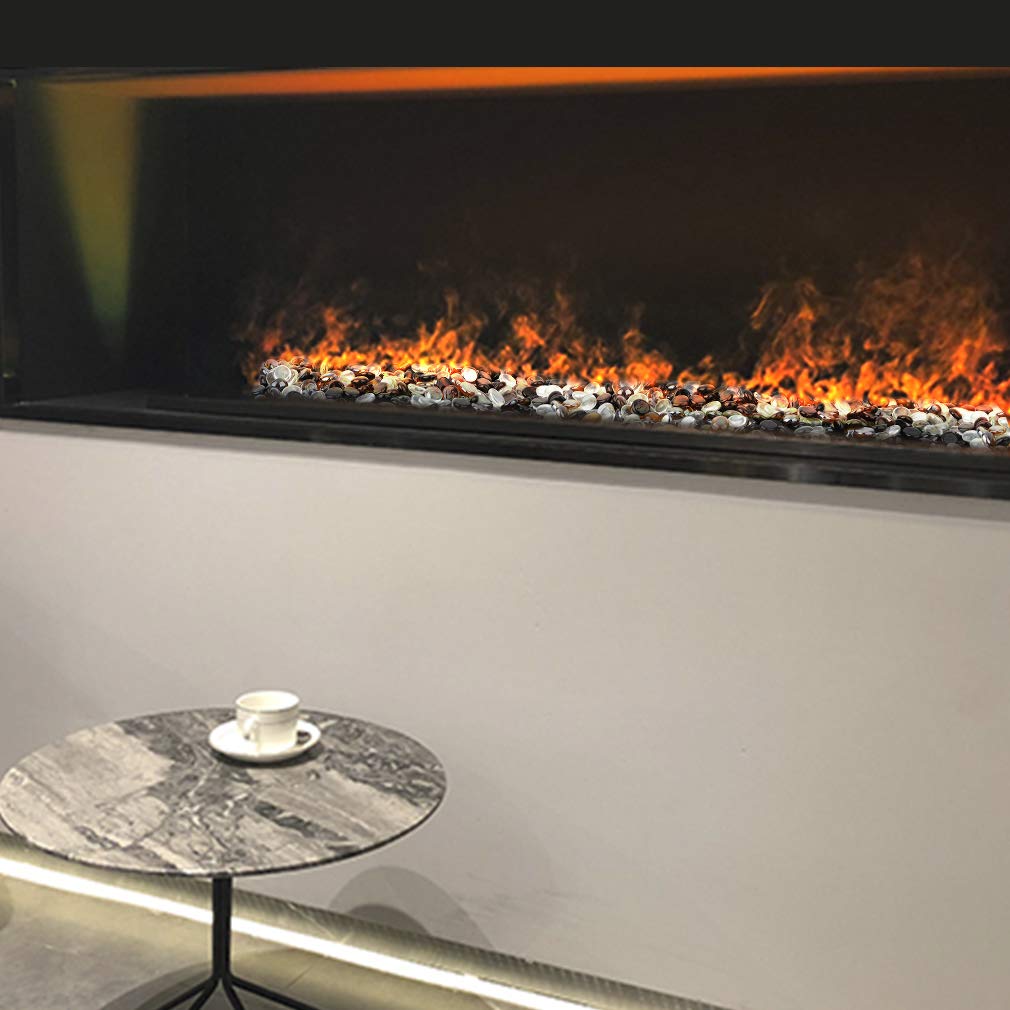 Stanbroil 10-Pound Blended Fire Glass Beads - 1/2 inch Fire Glass Drops Blend Onyx Black, Crystal Ice, Caramel Reflective for Indoor and Outdoor Gas Fire Pits and Fireplaces