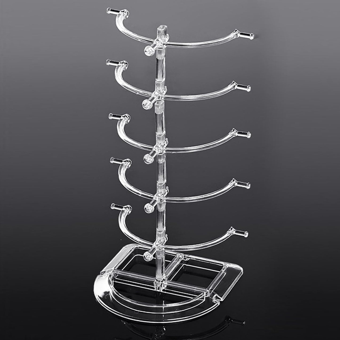 Aiofaervy 2 Pack Acrylic Sunglasses Rack Eyeglasses Display Stand Holder Storage Organizer for 10 Glasses Clear Acrylic Glasses Holder for Office Home Decor and Selling