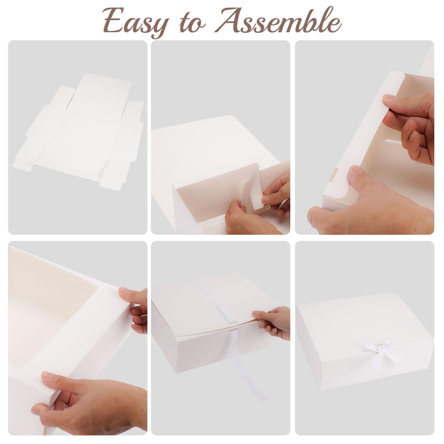 Korpai Gift Boxes 10 Pack 12x10x4 White Bridesmaid Proposal Box, Gift Boxes With Lids For Presents,Bridesmaid Boxes,For Graduation Party, Mother's Day,Weddings,Holiday