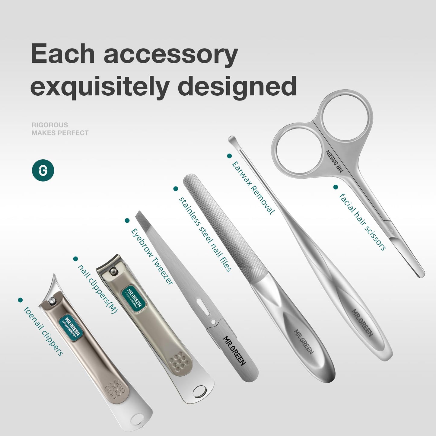 MR.GREEN Manicure Sets Light Luxury Nail Clipper Kits Personal Care Tools Fashion Contrasting PU Case (Mr-8884)