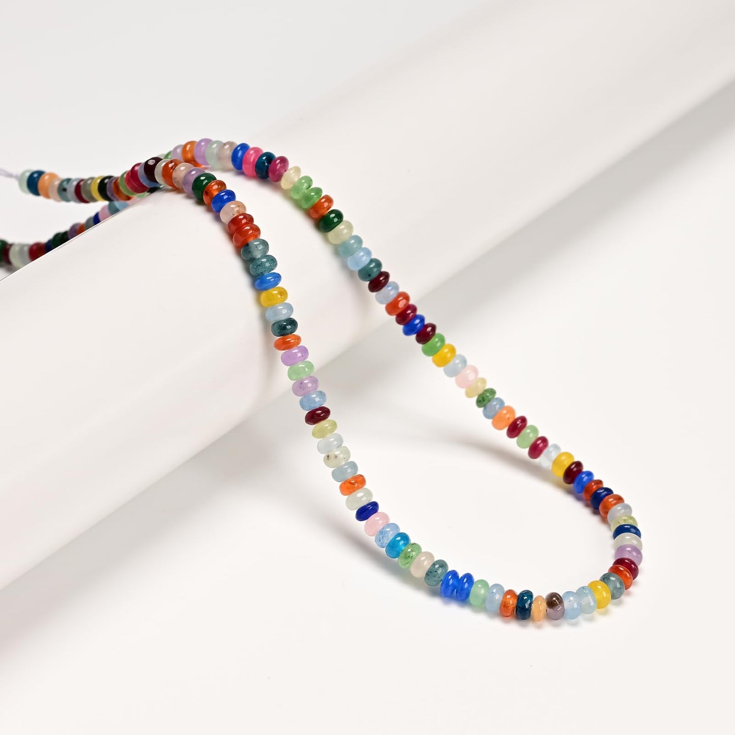 ICAI Beads Natural 2x4mm Rondelle Beads, Abacus Disk Stone Spacer Beads – Loose Natural Gemstone Beads for DIY Bracelet, Necklace, Jewelry Making (Mulitcolor)