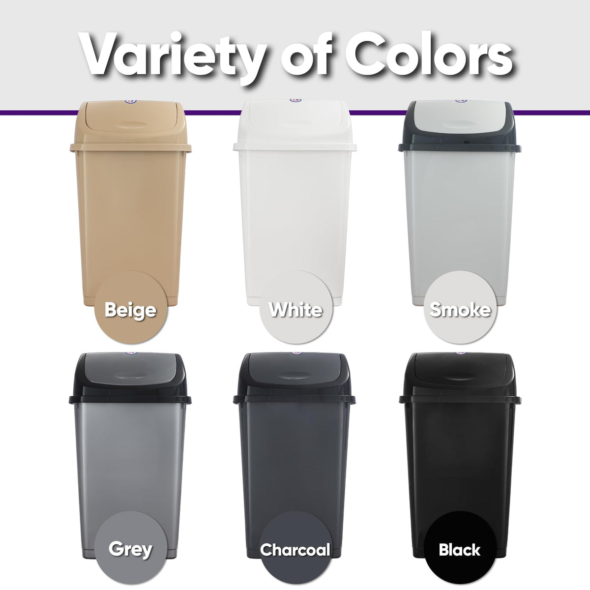 Kitchen Trash Can 13 Gallon with Swing Lid (2 Count)