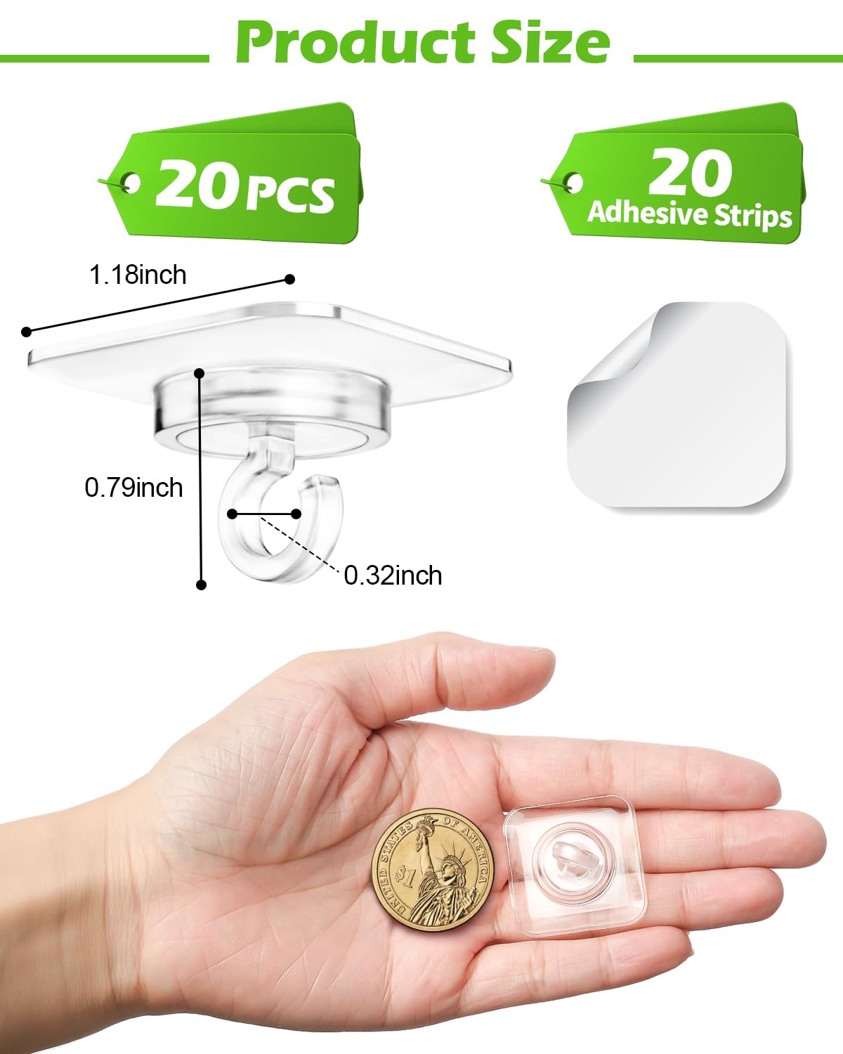 Adhesive Ceiling Hooks for Hanging Decor：20 Pack No Drill Small Drop Ceiling Hanger Strips for Decorations - Clear Decorative Ceiling Clips for Classroom Bedroom Room Party Halloween Christmas