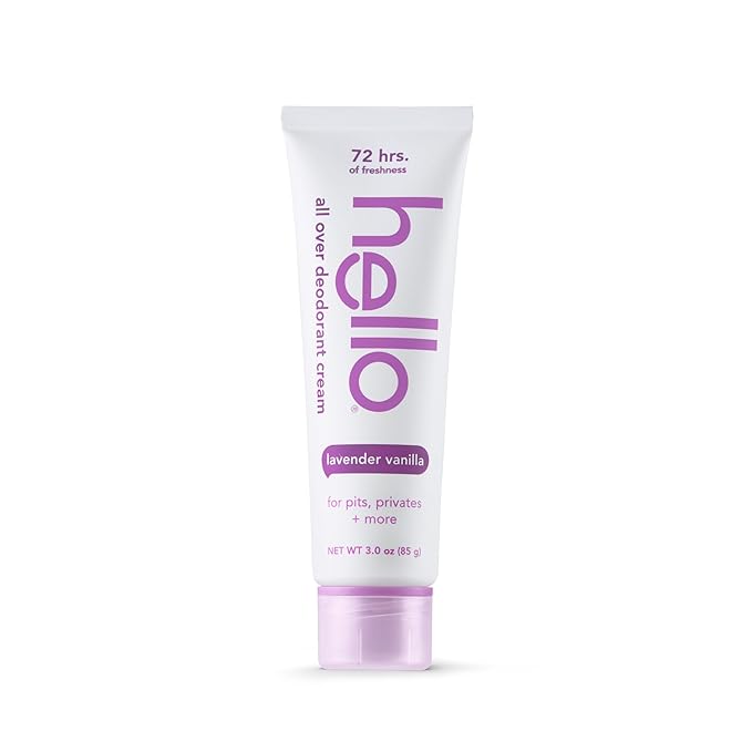 hello Lavender Vanilla and Clean Fresh All Over Deodorant Creams, Aluminum Free, 3 Ounces Each