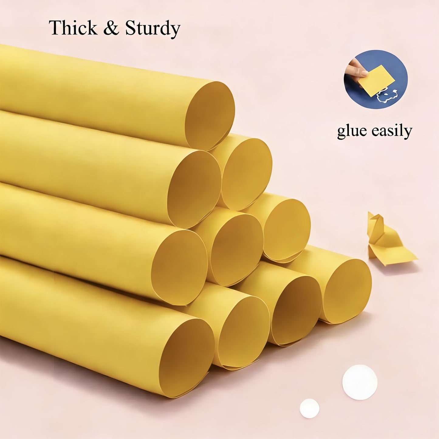 Large Yellow Construction Paper 17.3”x23.4” Craft Paper for Drawing Poster DIY Art Project Medium Weight 100 Sheets