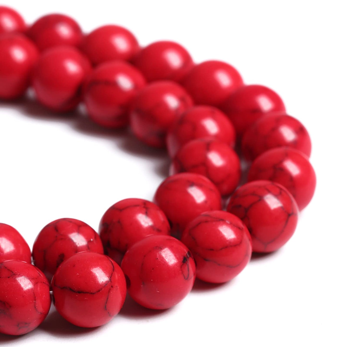 8MM 45PCS Red Turquoise Loose Beads for Jewelry Making DIY Bracelet Necklace
