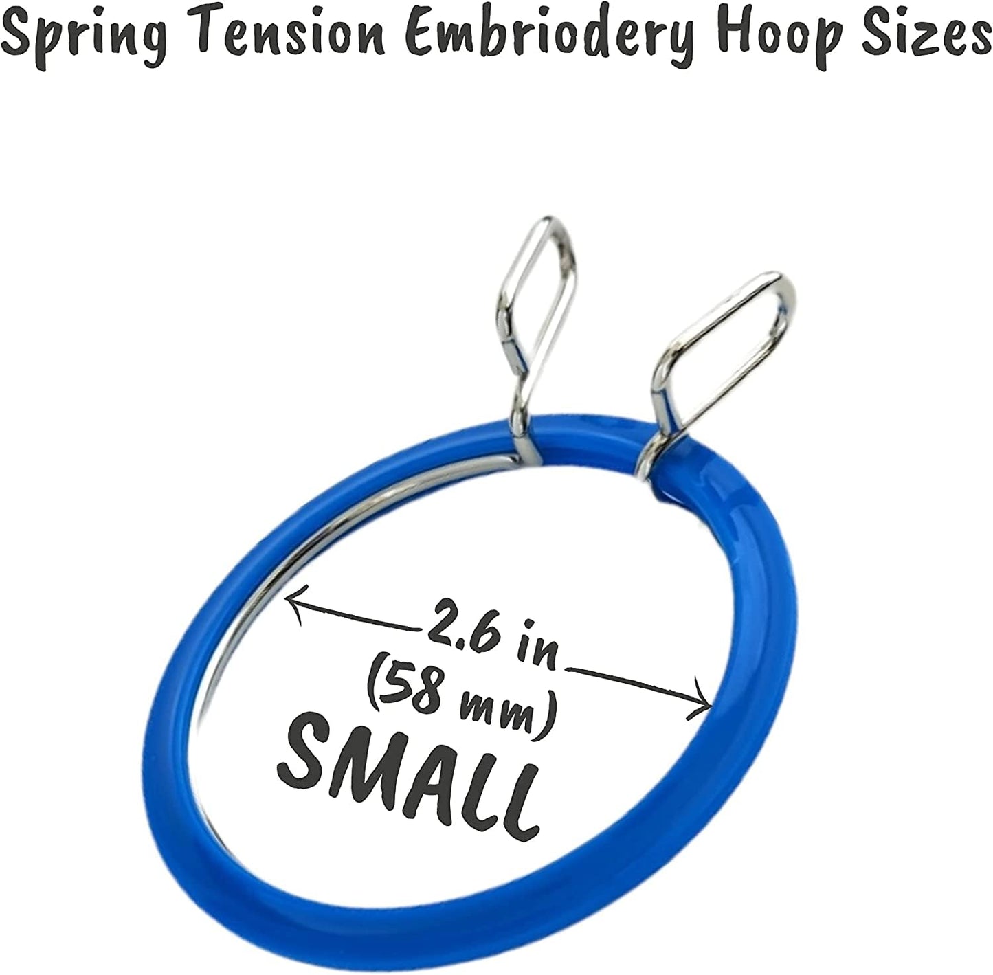 Nurge Premium Quality, Metal Spring Tension Embroidery Hoops, Cross Stich Hoop, Darning Hoops, Embroidery Tension Shed (Blue, Siz Mix)