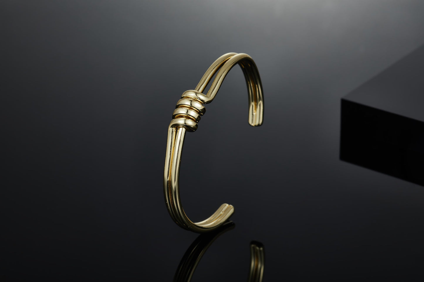 SHINYTE CATALINE 14K Plated Gold Adjustable Cuff Bracelet for Women,Dainty Stackable Gold Bangle Mothers Day Gift for Girlfriend,Wife,Lover,Mom