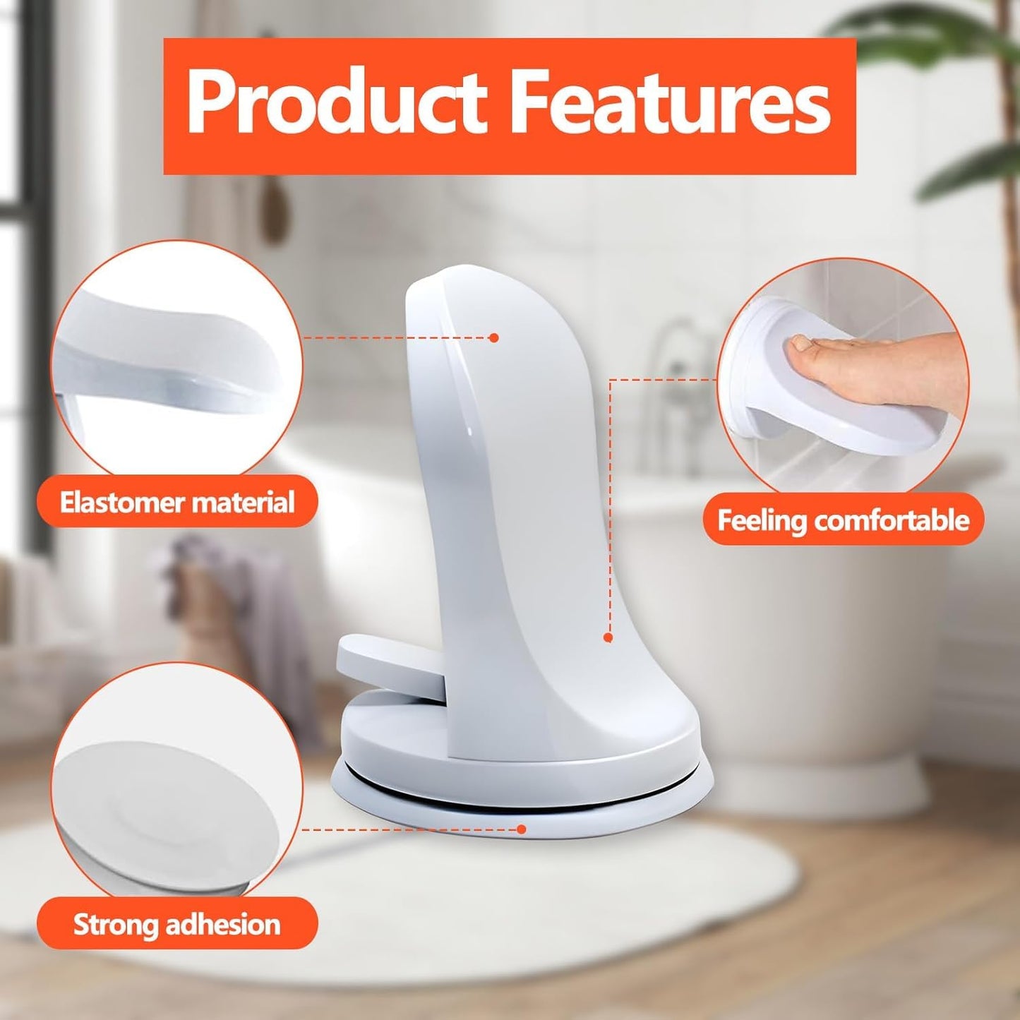 Shower Step - Shower Foot Rest for Shaving Legs, No-Hole Design, Strong Suction Cup, Non-Slip Bathroom Foot Pedal for Inside Shower Shaving Leg