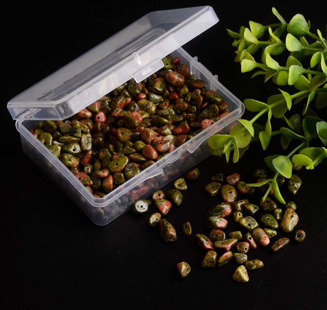 Natural Chip Stone Beads Unakite 5-8mm About 400 Pieces Irregular Gemstones Healing Crystal Loose Rocks Bead Hole Drilled DIY for Bracelet Jewelry Making Crafting (5-8mm, Unakite)