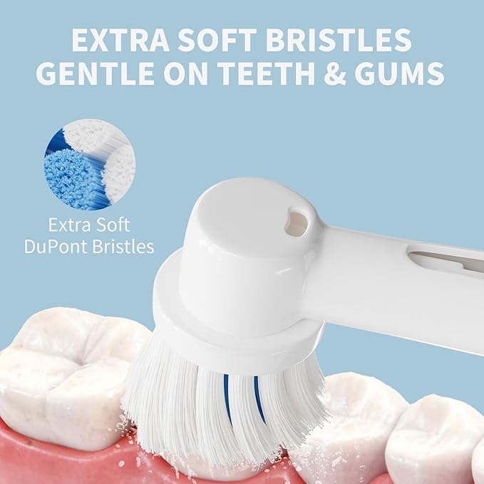 GENKENT 20 Pcs Extra Soft Replacement Toothbrush Heads Compatible with Oral B