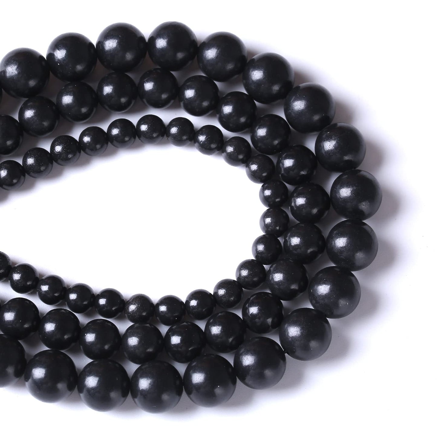 6MM 60PCS Natural Stone Shungite Beads Crystal Loose Beads for Jewelry Making DIY Bracelet