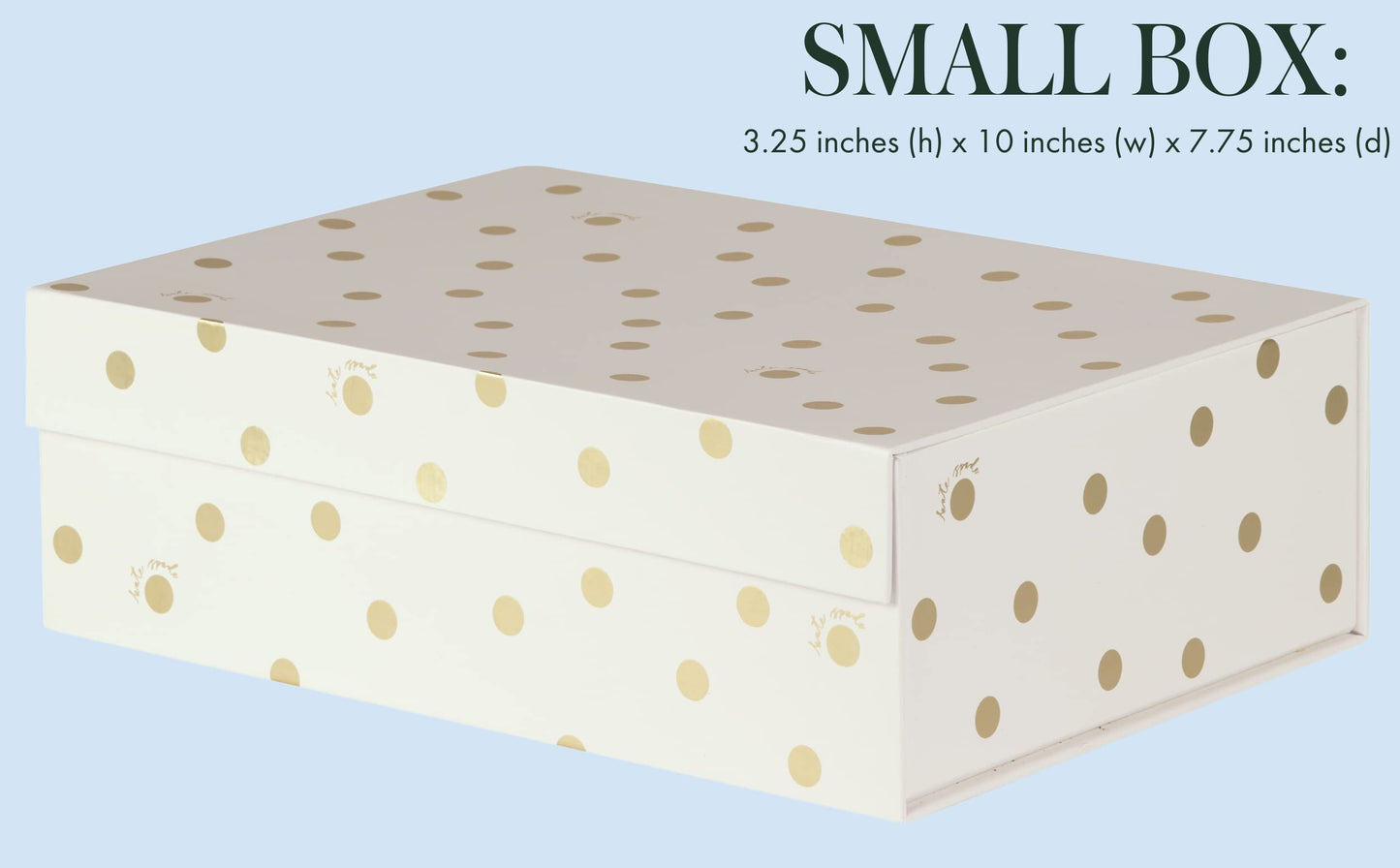kate spade new york Decorative Storage Boxes with Lids, 3 Pack Sturdy Organizer Storage Bins, Includes Small Medium Large Pink Nesting Boxes with Magnetic Closure, Gold Dot with Script