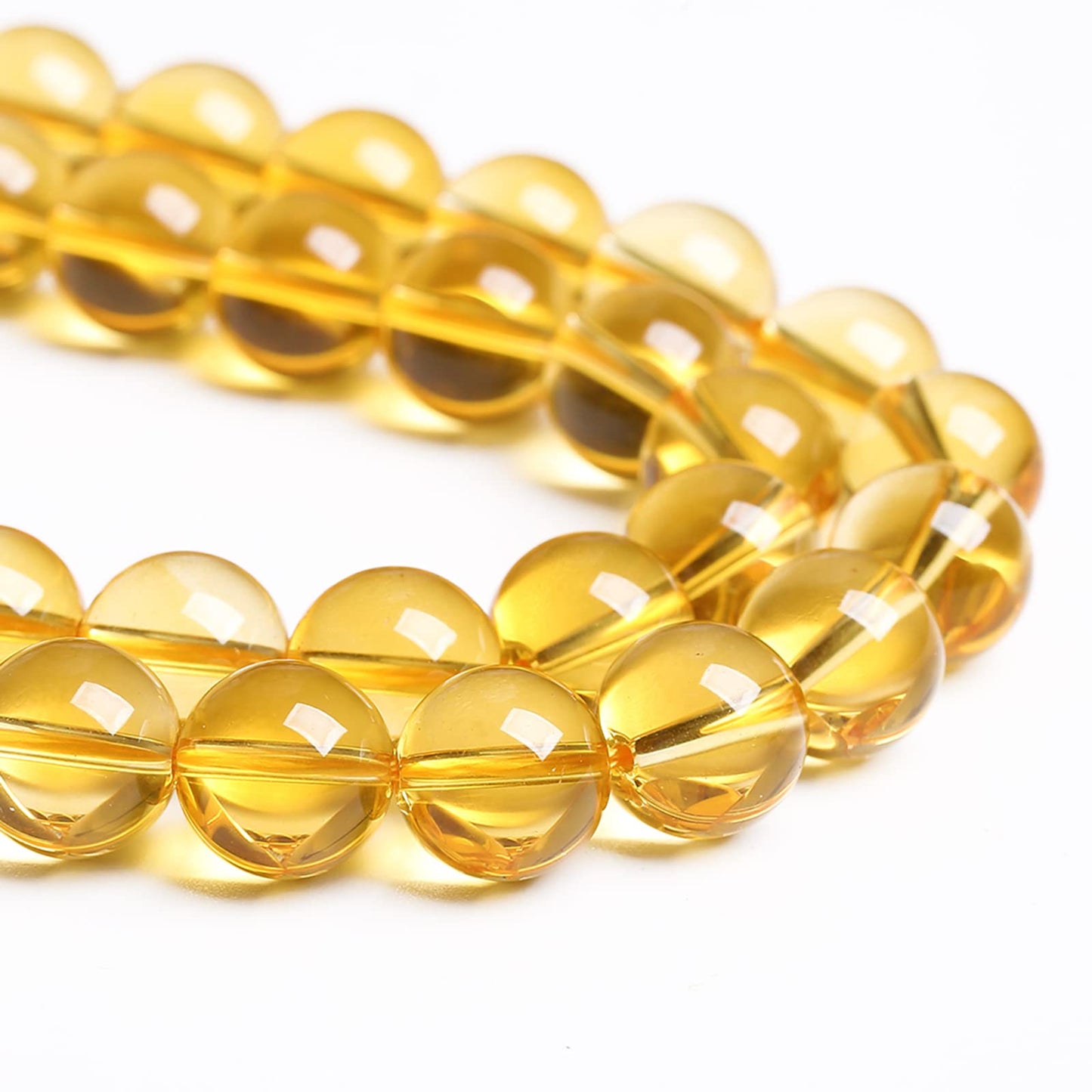6MM 60PCS Natural Crystal Stone Clean Citrine 3A Grade Loose Beads for Jewelry Making DIY Bracelet
