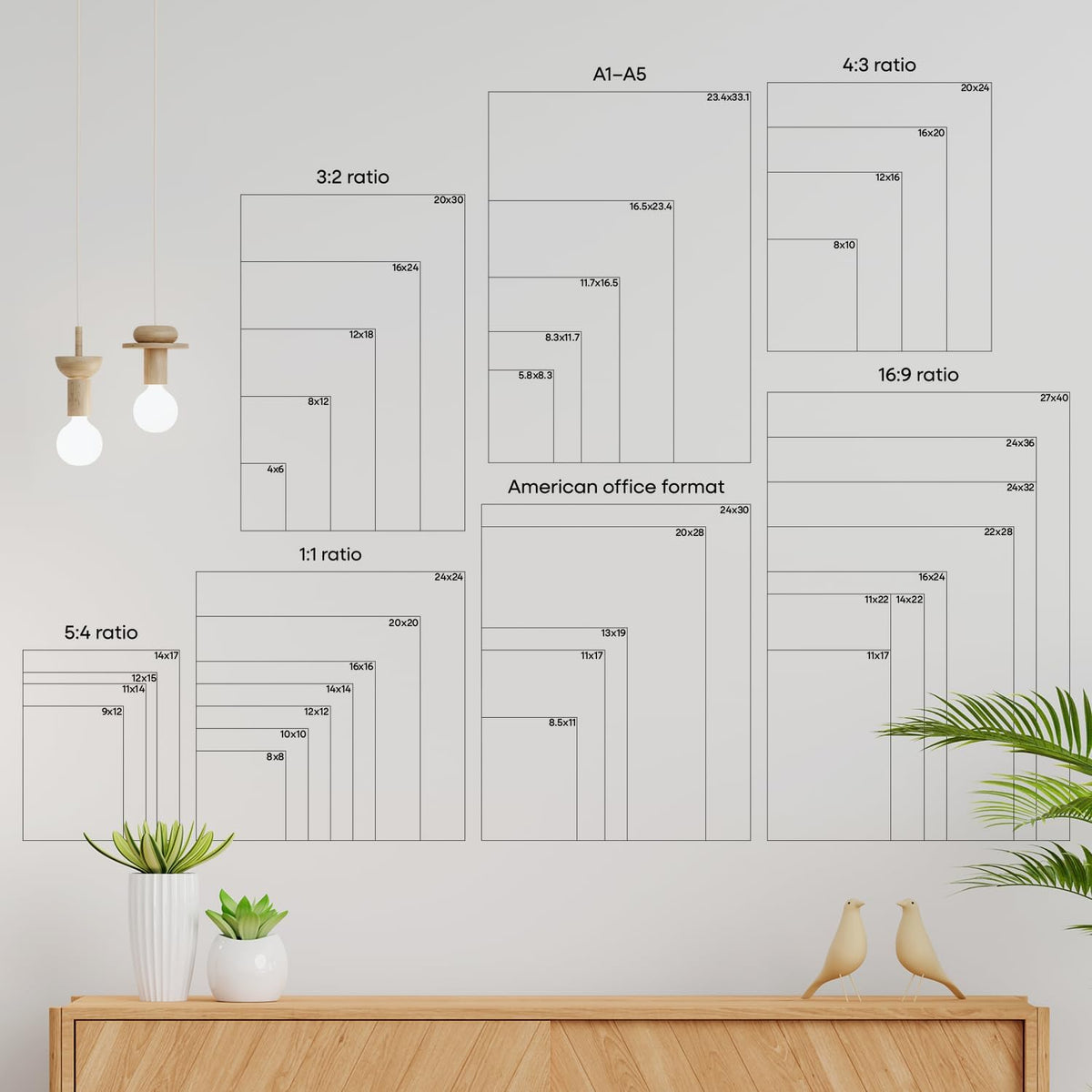 Homeforia 27x40 Poster Frame Rose Gold, High End Metal 27x40 Large Picture Frames with Mat 24x36 inch Photo, 27 x 40 Thin Frame Matted to 24 x 36 Print, 40x27 Frame, Tempered Glass, Wall Kit, Set of 1