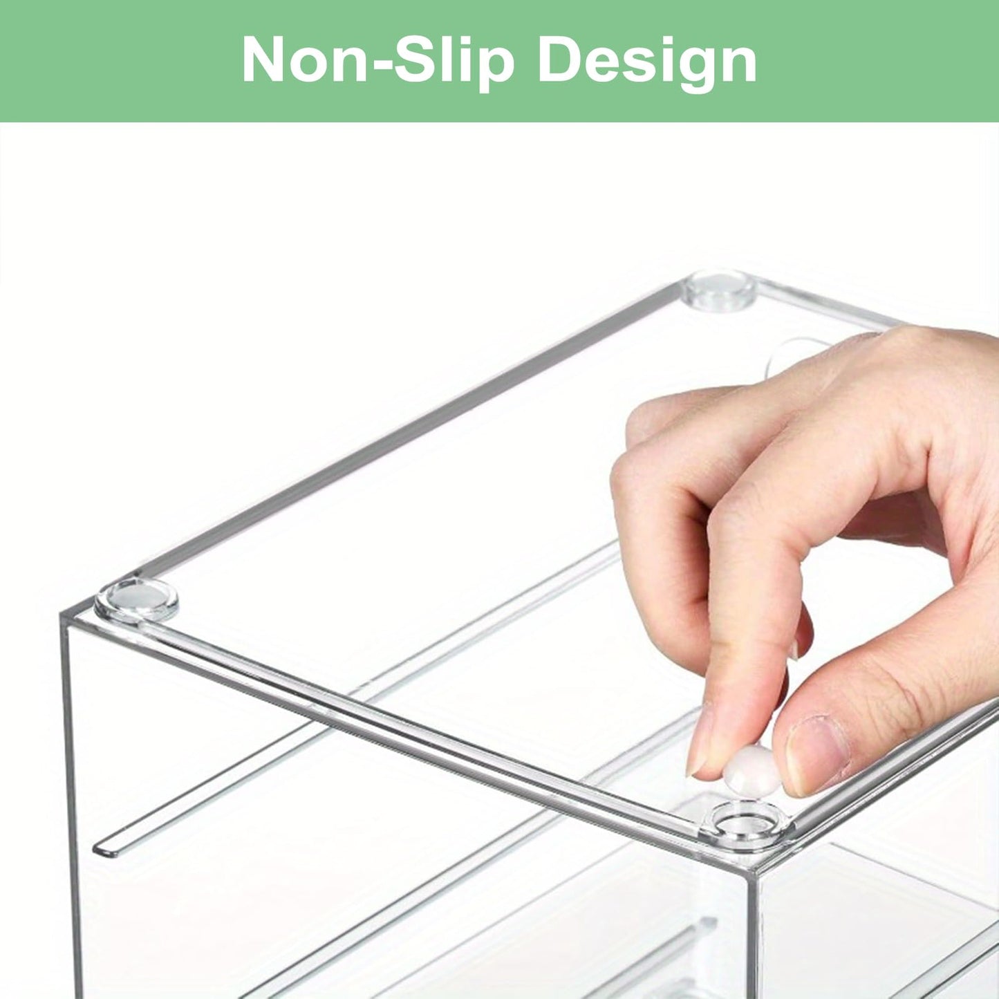 YUNYDSM Transparent Tea Bag Storage Box, 6 PCS Large Bag with Lid, 6×2.3×3.3'' Single-Layer Thickened Drawer, Suitable for Cabinets, Kitchen