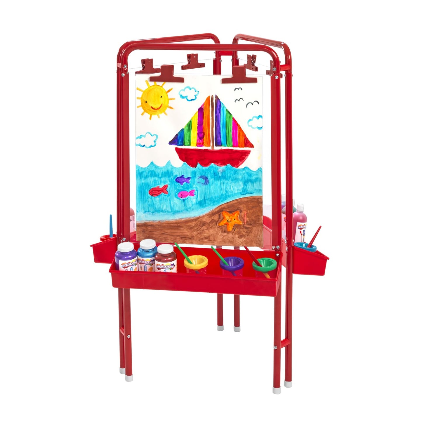 Colorations 3-Way Indoor/Outdoor Acrylic Panel Easel, Outdoor Play, Drawing, Adjustable , Art and Craft Painting