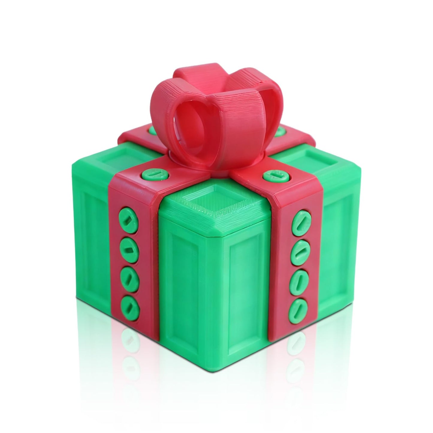 Frdhee Annoying Gift Box with Screws, 3D Printed Prank Screw Box Surprise Funny Prank Christmas Gift Box, Hilarious Money Card Container, Novelty 3D Printed Annoying Box, 6.5x6.5cm(Red green)