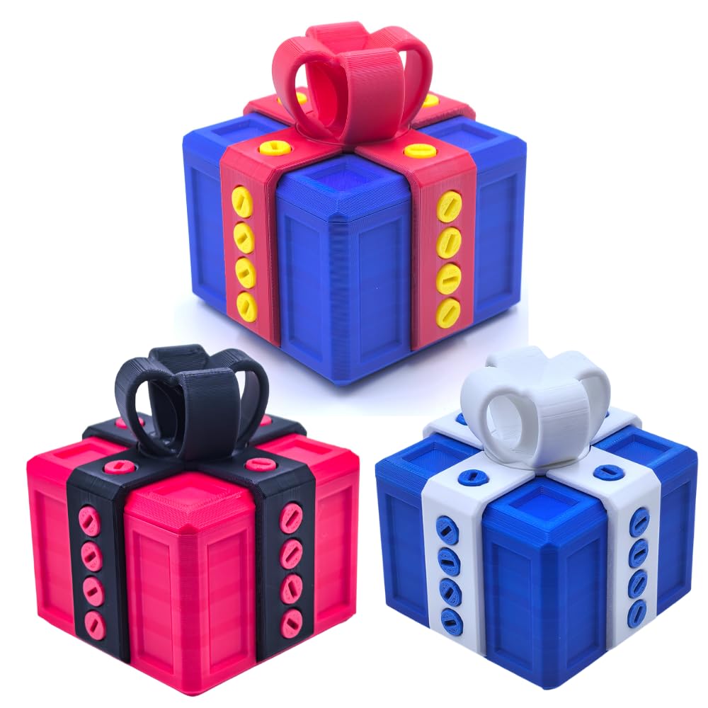 sofarefinish 3.14" Width Annoying Gift Box, Prank Screw Box, 3D Printed, Hilarious Money Card Container, Set of 3