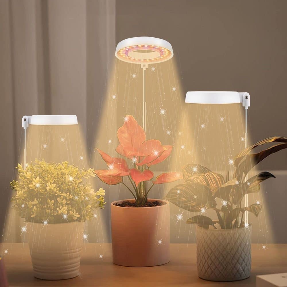 Andy's Orchids LED Grow Light, Adjustable Height, Full Spectrum, 360 Lumen, 40 LED Beads, USB Powered, White, Acrylic & Metal, Modern Design, Indoor Use