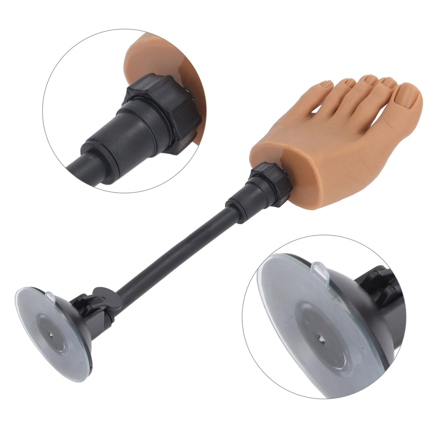 Silicone Nail Practice Trainning Foot with Stand, Flexible Bendable Nails Tip Half Foot Model, Manicure Mannequin Fake Foot Pedicure for Salon Art Training Display (Left Foot)