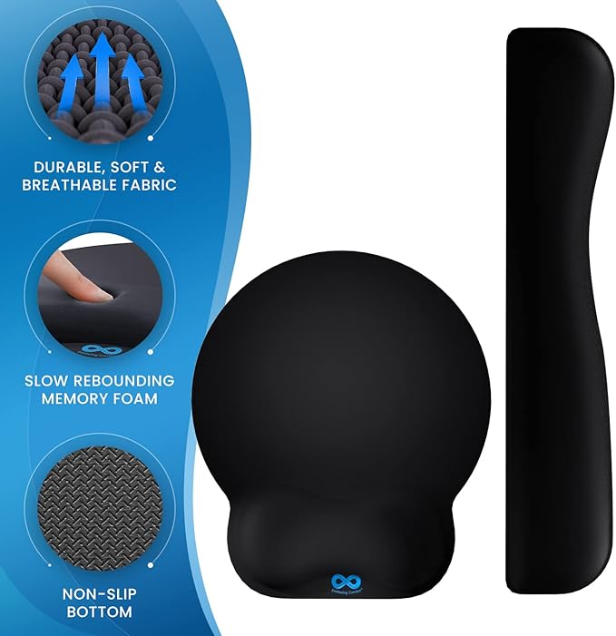 Everlasting Comfort Ergonomic Mouse Pad and Seat Cushion Bundle - Enhance Productivity and Posture at Work