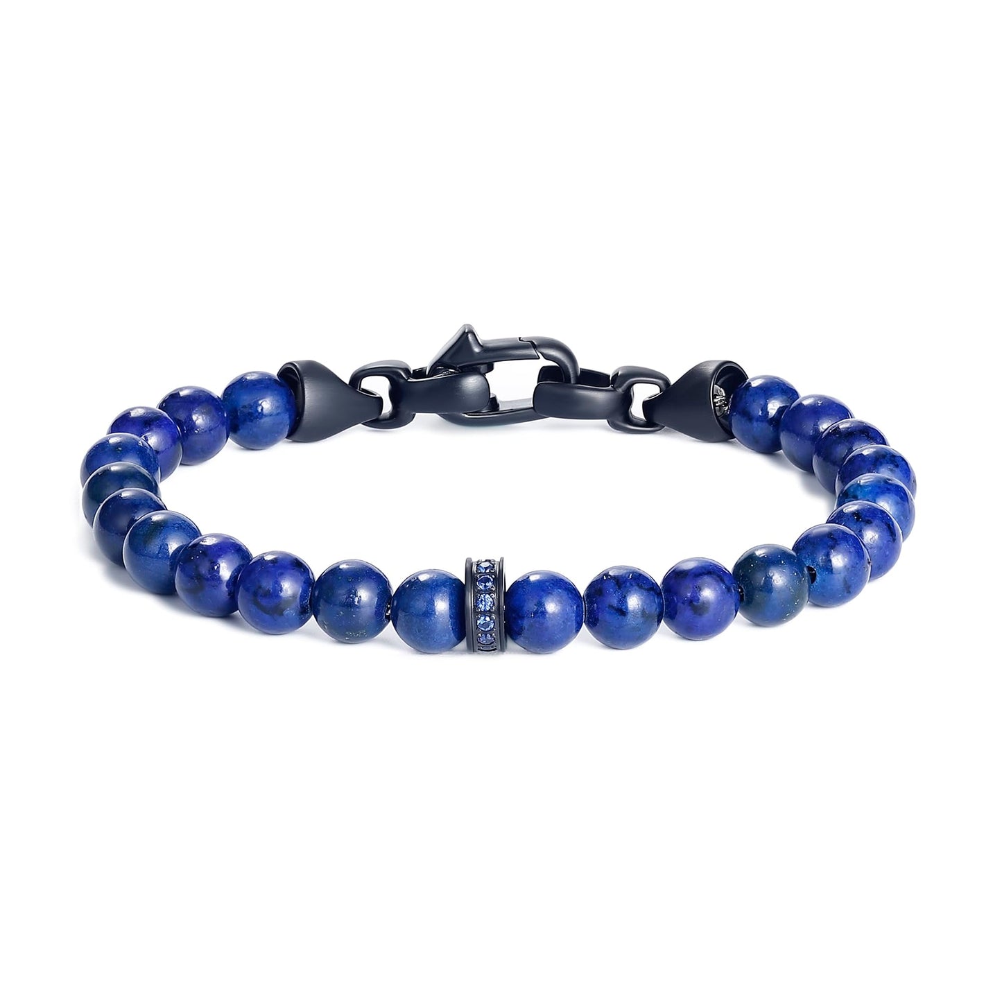 GTMJ Natural Lapis Lazuli Beads Bracelet for Women (6.8IN)