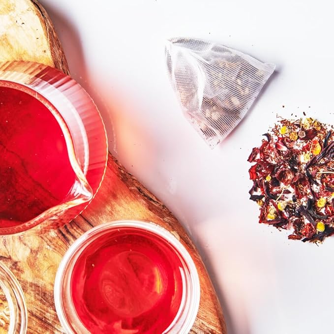 Grace Farms SHINE Wellness Organic Tea Blend (16 Pyramid Sachets) | Hydrating Tea For Skin and Detox | Rooibos, Rosehips, Hibiscus, Tulsi, and Haritaki | Fairtrade and Kosher | Gives Back 100% of Profits