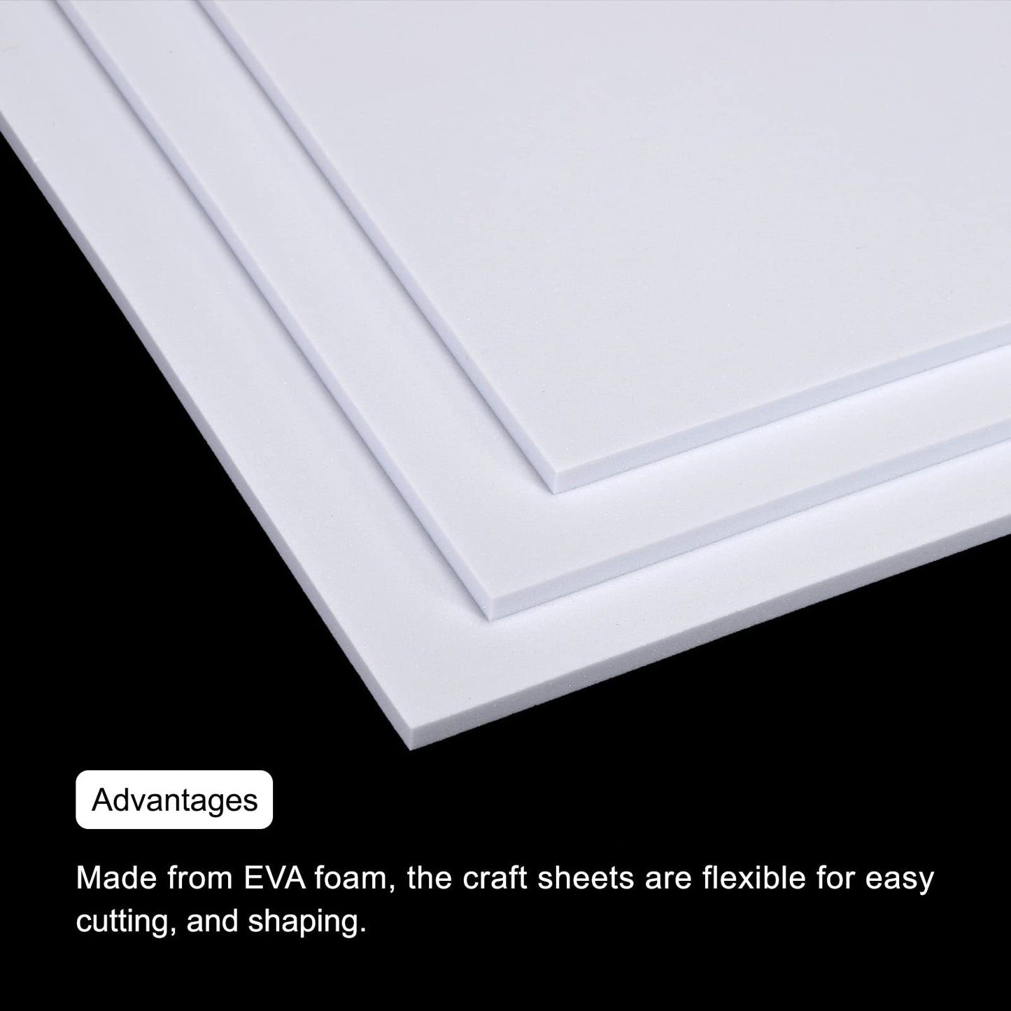 MECCANIXITY EVA Foam Sheets White 9.8 Inch x 9.8 Inch 5mm Thick Crafts Foam Sheets for Costumes, Arts and Crafts Projects Pack of 6