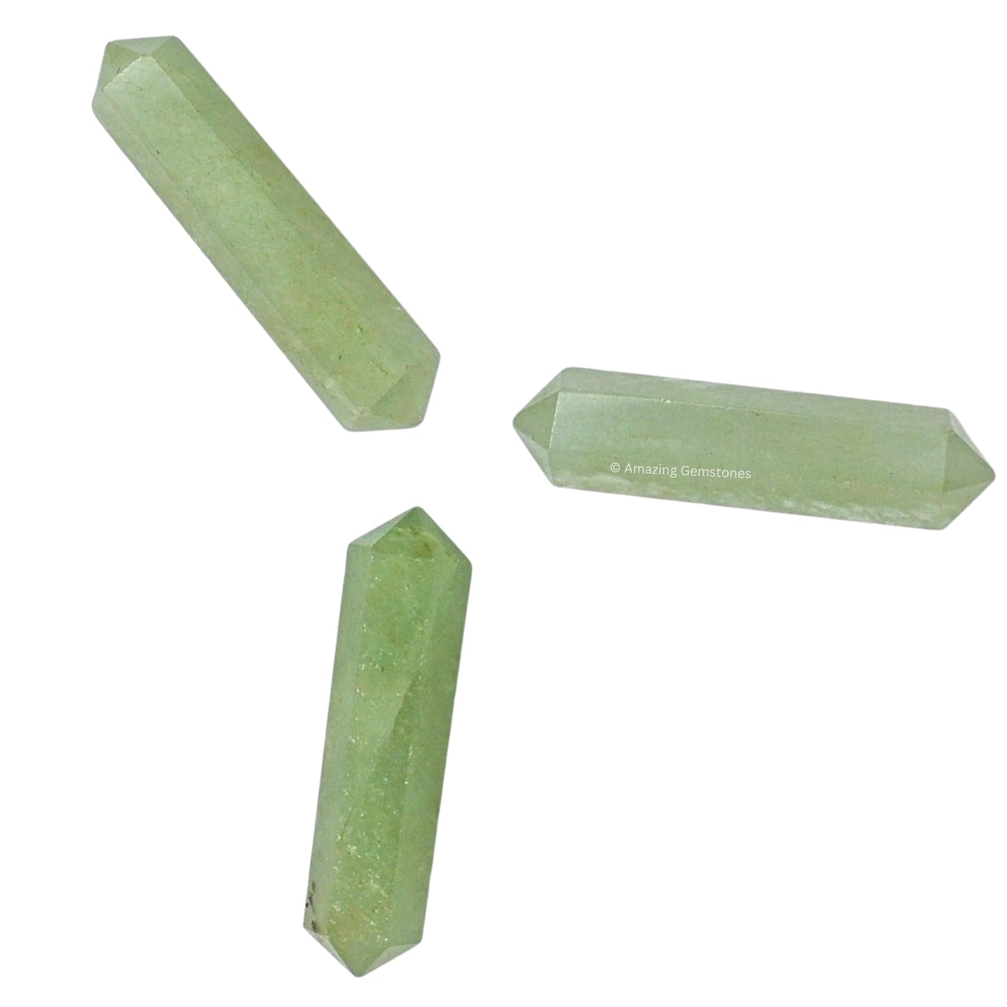 Amazing Gemstone Green Aventurine Crystal Points Bulk Healing Crystals - Pack of 3 Double Terminated Healing Wand Point Bulk Crystals for Crafts,Crystal Grid,DIY Work - Premium Crystals for Beginner