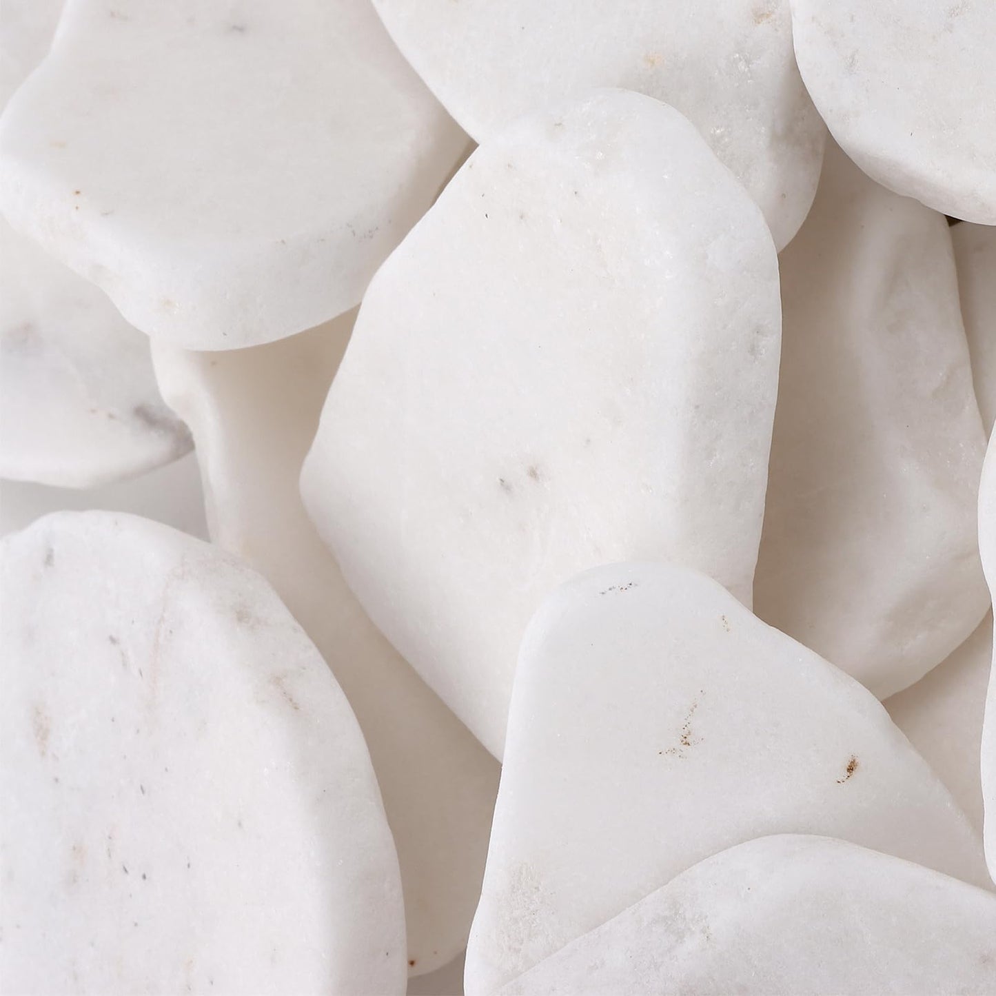 SINJEUN 50 PCS White Rocks for Painting, 1"-3" Flat Painting Rocks, Paintable Rock for Arts and Craft DIY Decoration